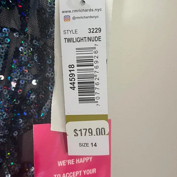 Elegant navy lace and sequins formal dress - Picture 4 of 4